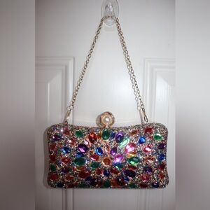 Multicolor Rhinestone Evening Clutch